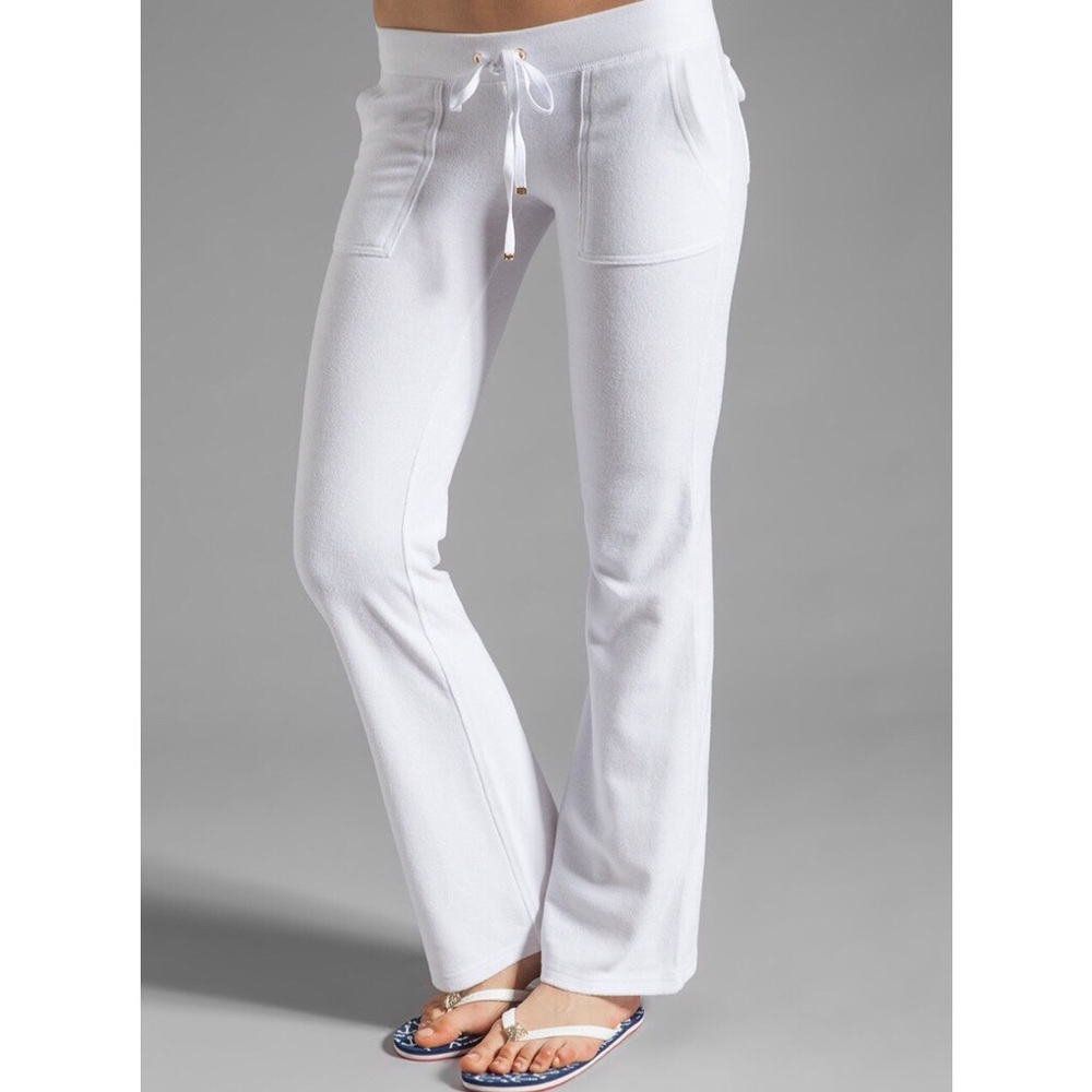 💥PRICE DROP💥JuicyCouture TerryVelour White 👖